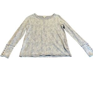 Lucky Lotus Women’s Striped Long Sleeve Scoop Neck Shirt Size Medium